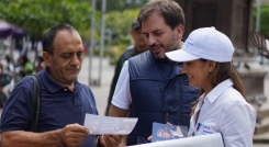 Candidato al Senado, Andrés Forero, en campaña en Cúcuta.