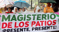 Protesta de maestros en Cúcuta.