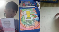 Niño armó el Panini. Captura de video de redes sociales @creativo_huggy01