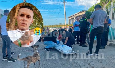El crimen ocurrió en plena  vía del barrio El Desierto.  El jove recibió varios impactos./ Foto Cortesía