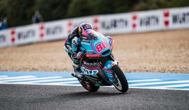 David Alonso salió ileso de una fuerte caída durante los ensayos para el Gran Premio de España