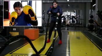 La boxeadora entrena entre 5 y 6 horas diarias. Al comienzo, sufrió discriminación. / Foto AFP