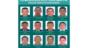Doce hombres integran el cartel de los más buscados en Norte de Santander.