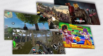 Cinco juegos de acción en aplicaciones móviles.