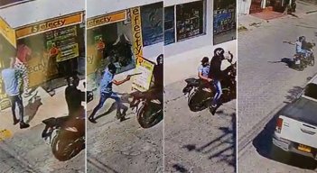 En las cámaras de seguridad quedó grabado el doble asesinato de Gabriel Ernesto y Yaneth Clarisa Castrillón, en el barrio Niza./ Foto: Captura de video