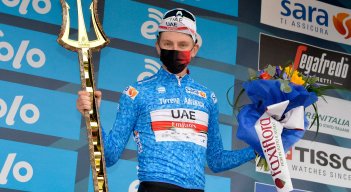 Tadej Pogacar, ganador de la Tirreno Adriático 2021. AFP