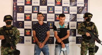 Valentín Ortiz y Alexander Galvis Ovalle fueron detenidos en la vía a Puerto Santander.