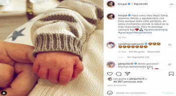 Salvador, segndo hijo de Carolina Cruz y Lincoln Palomeque