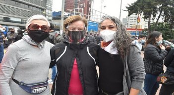 La representante a la Cámara, María José Pizarro en la marcha del miércoles./Foto: Colprensa