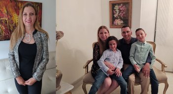 María Margarita Mansilla Jáuregui,  su esposo Alberto Mario Ariza GonzálezRubio e hijos: Juan Martín y  Gabriel Ariza Mansilla. Foto Cortesía.