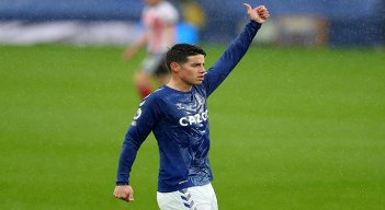 James Rodríguez, jugador del Everton.  Foto: AFP