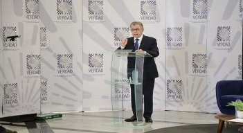 El expresidente Juan Manuel Santos rinde testimonio ante la Comisión de la Verdad sobre los falsos positivos./Foto: colprensa