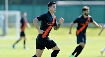 James Rodríguez durante el partido amistoso  ante el Blackburn.