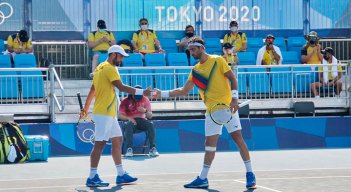 Juan Sebastián Cabal y Robert Farah en Tokio 2020. 