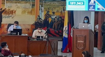 La secretaria de Educación de Cúcuta, Jessica Dayana Ramírez López, durante la sustentación de su balance de gestión de los cinco primeros eses del año/ Foto Concejo
