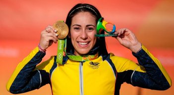Mariana Pajón, medallista olímpica con Colombia. 