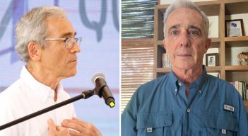 Se reúnen el expresidente Álvaro Uribe Vélez y el padre Francisco de Roux, presidente de la Comisión de la Verdad.