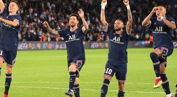 Lionel Messi  anotó su primer gol en la Liga de Campeones con el París Saint Germain