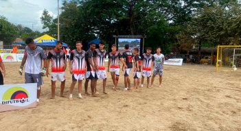Selección Norte de Fútbol Playa en campeonato nacional. 