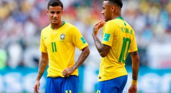 Coutinho y Neymar, selección brasilera de fútbol. 
