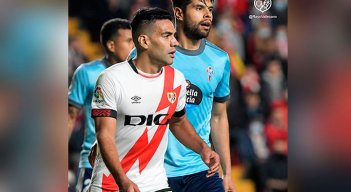 Radamel Falcao, presente en el empate 0-0 del Rayo ante el Celta. 