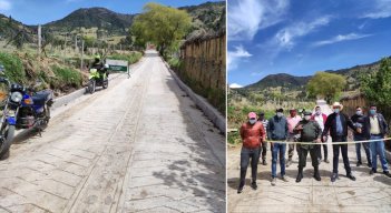 El alcalde, Carlos Flórez, dio al servicio la placa huella de la vía al Molino. Foto: Cortesía/La Opinión.