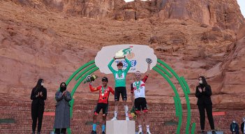 Santiago Buitrago, subcampeón del Tour de Arabia Saudita. 