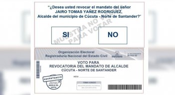 Este es el tarjetón para la revocatoria del alcalde de Cúcuta 