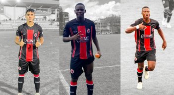 Cristian Díaz, Jhonatan González y Jefry Orejuela, Cúcuta Deportivo 2022. 