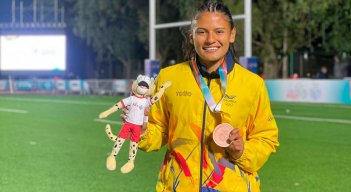 Marcela Ayala, rugbier cucuteña ganadora de bronce en los Juegos Suramericanos.