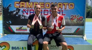 Yajaira Rubio y Carlos Arévalo, atletas nortesantandereanos. 