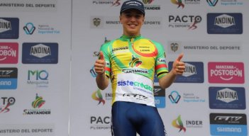 Jaider Muñoz, es el líder de la Vuelta del Porvenir colombiano.
