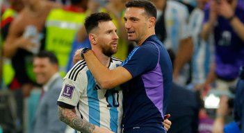 Lionel Messi y Lionel Scaloni. 