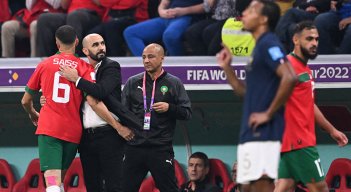 Walid Regregui, técnico de Marruecos. 