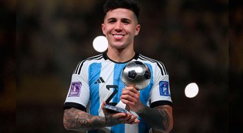 Enzo Fernández, campeón del Mundial con Argentina. 