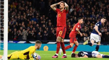 La selección española de fútbol se vio sorprendida por Escocia.