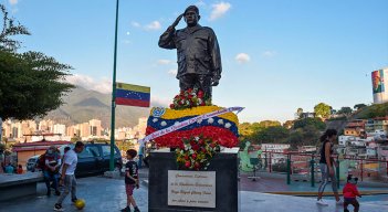 Monumento de Hugo Chávez, en  Caracas. Foto AFP