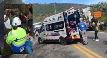 Accidente en la vía a Pamplona, sector El Salvador.  Foto: Cortesía