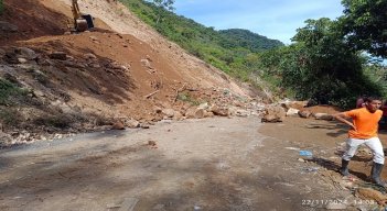 Una emergencia vial se registra en la zona del Catatumbo ante los torrenciales aguaceros.