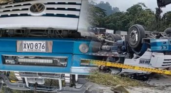 Camión se quedo sin frenos en Cundinamarca 
