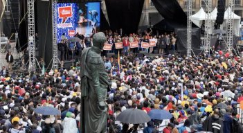 La marcha en favor de las reformas sociales tuvo una masiva respuesta./Foto Presidencia de la República
