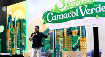Guillermo Herrera, presidente de Camacol, durante ‘Congreso Camacol Verde’, en Bucaramanga. / Foto Cortesía