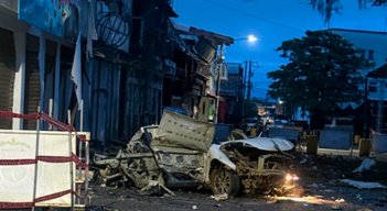 Carro bomba en el Cauca. Foto tomada de redes sociales