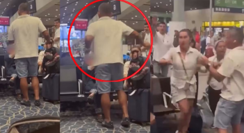 Hombre agrede a mujer en aeropuerto