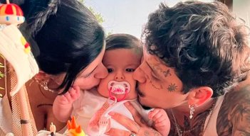 Nodal y su hija Inti