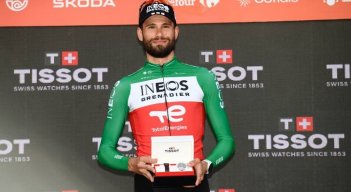 Filippo Ganna, el vencedor de la tapa 18 una contrarreloj individual.