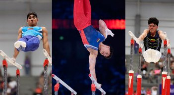 Camilo Vera, Yan Zabala y Jorman Álvarez, gimnastas cucuteños. 