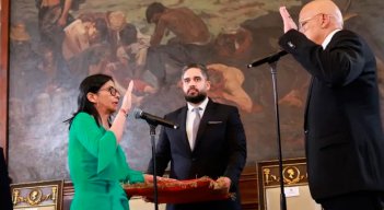  Acto de Juramentación como Presidenta Encargada de Venezuela- Delcy Rodríguez. Foto: prensa presidencial de Venezuela