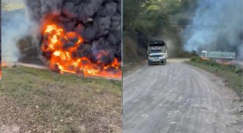 Quema de vehículos. Foto: captura de pantalla