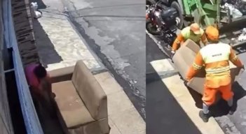 Video: sacó el sofá al sol, el camión de basura se lo llevó y se volvió viral